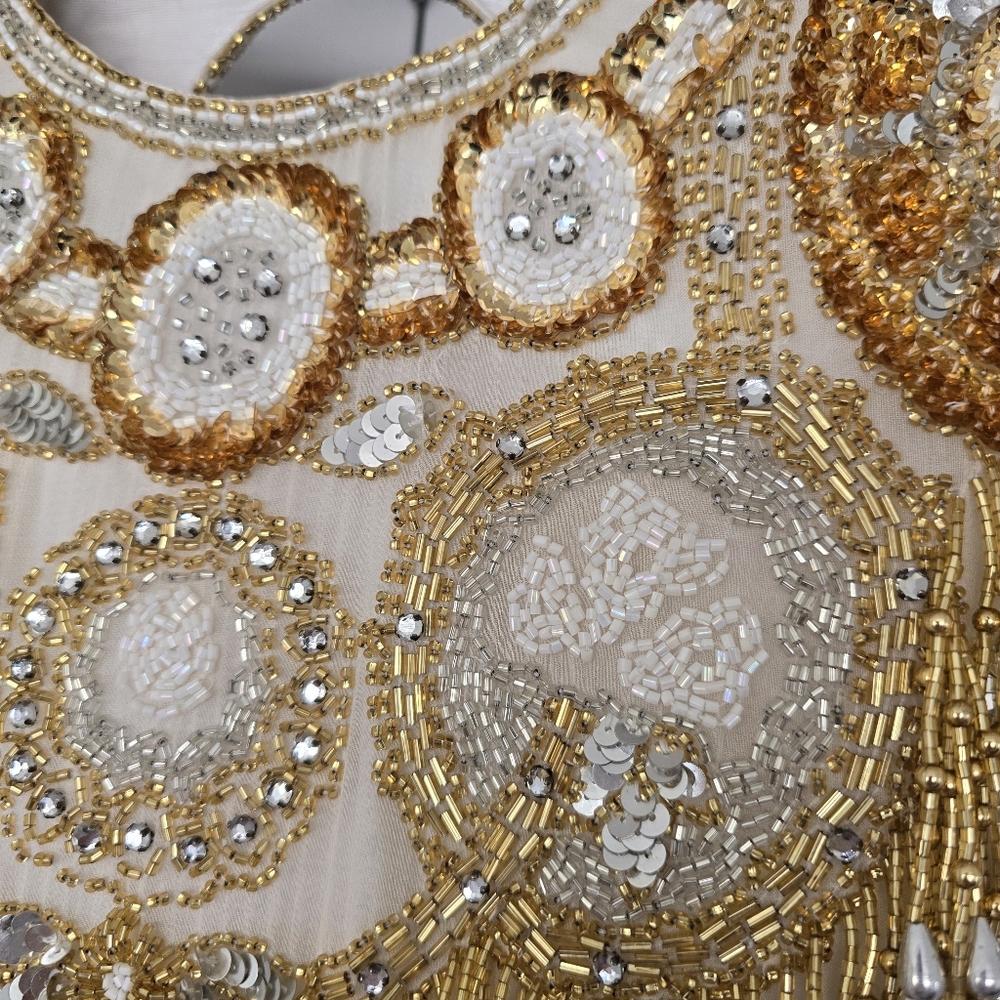 NWT Hand Beaded Vintage Gown - Picture 9 of 17